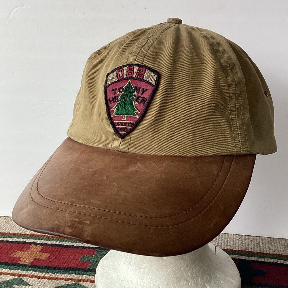 Vintage Tommy Hilfiger Outdoor Expeditions Leather Brim Hat Made in USA